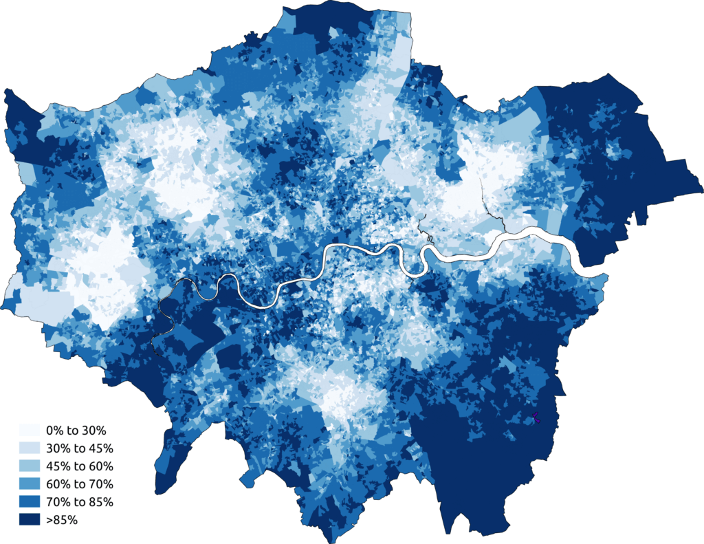 伦敦白人分布地图