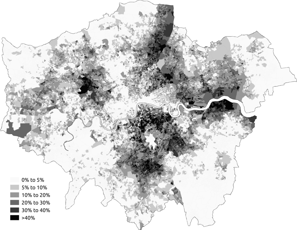 伦敦黑人区分布地图